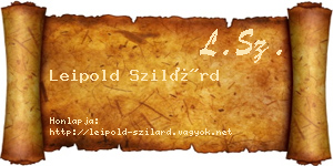 Leipold Szilárd névjegykártya
